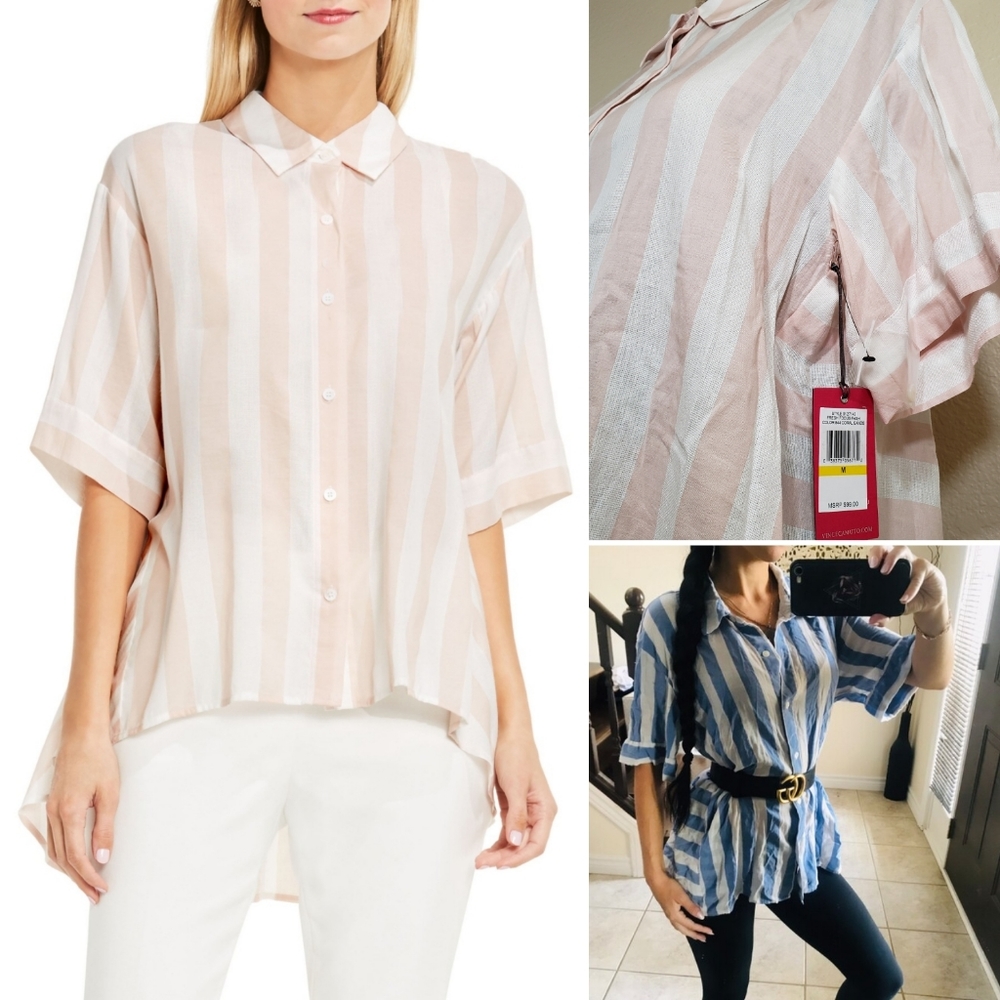 Vince Camuto Oversized Stripe Shirt